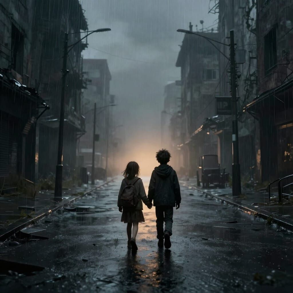 Children Seek Hope in Post-Apocalyptic Cityscape