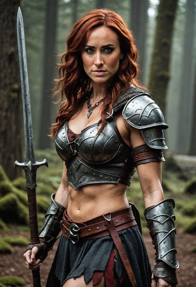 Barbarian Warrior Woman in Cinematic Style