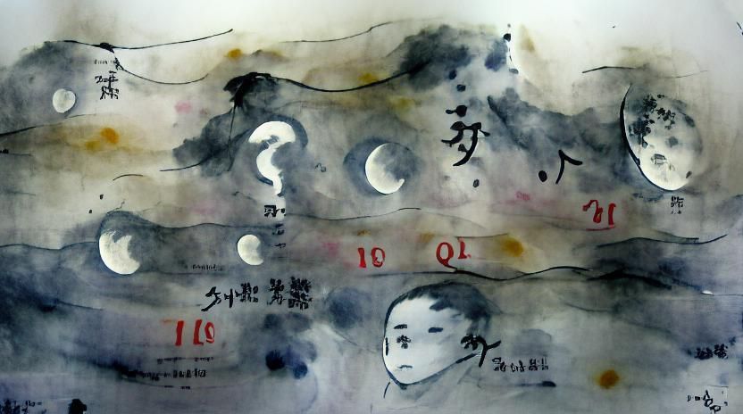 Ink Wash Painting in Sumi-e Style