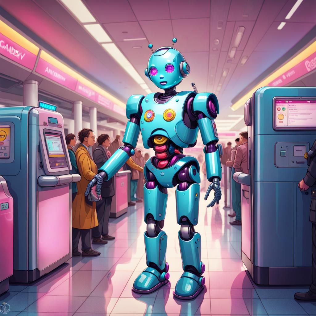 Android Navigates Airport Security in Candy Art Style