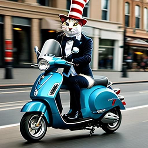 Cat in the Hat on a Scooter