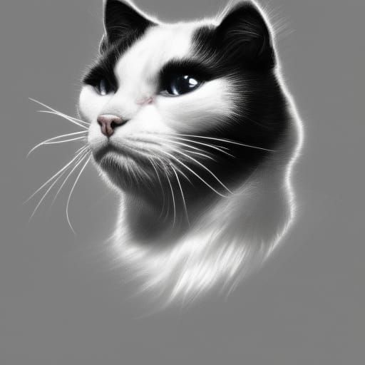 Black and white tuxedo cat