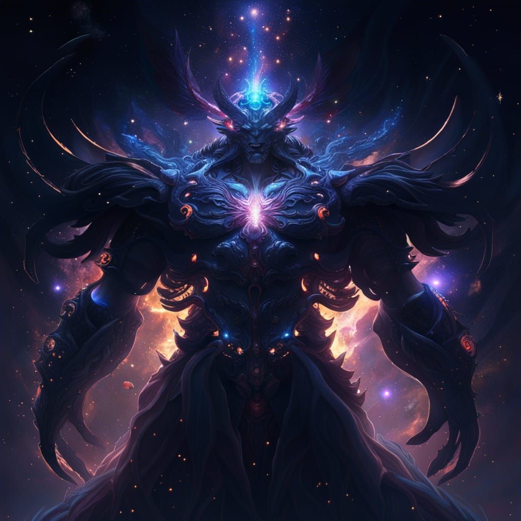 Celestial God in Epic Galaxy Concept Art