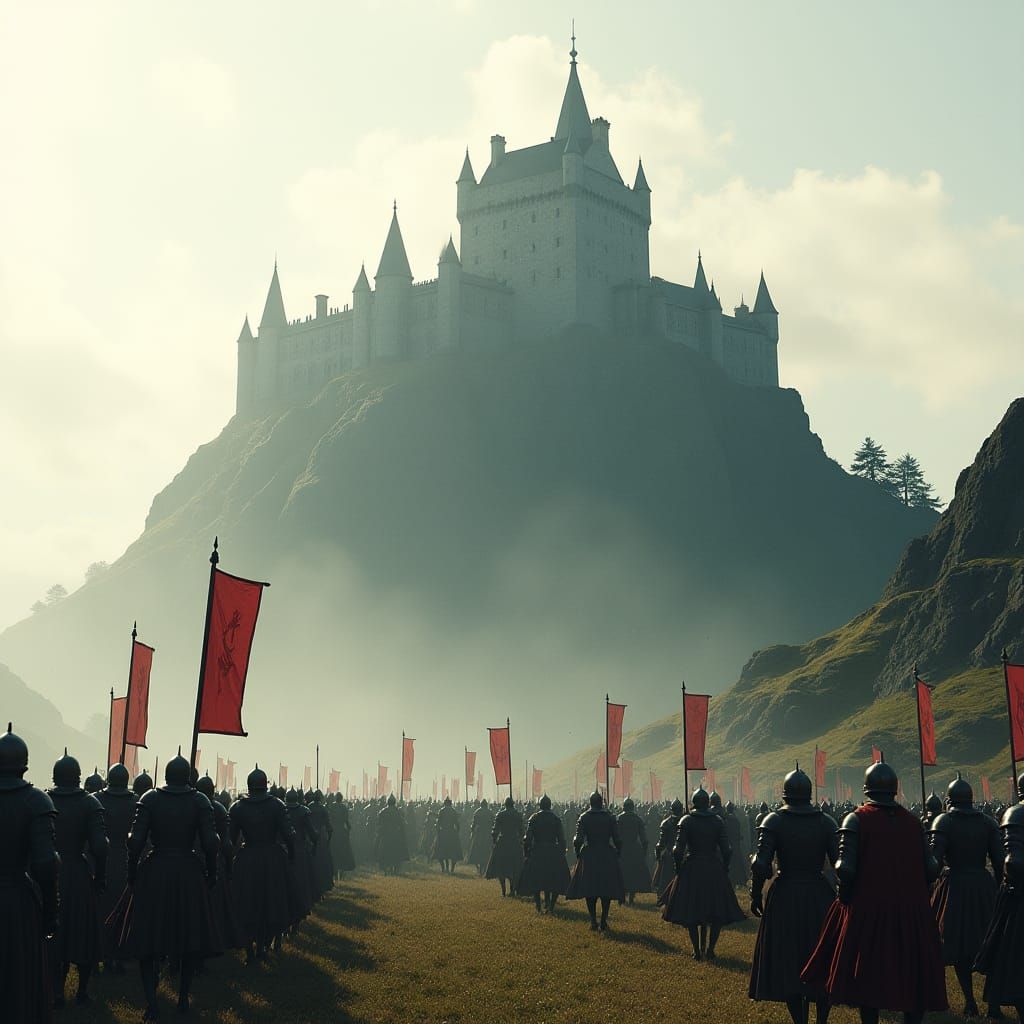 Scottish Castle Stands as Knights Prepare for Battle