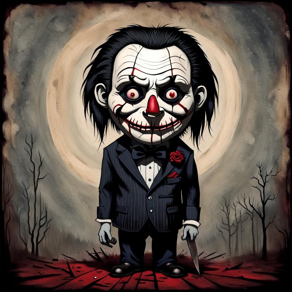 Billy Puppet in Surreal Dark Art Style