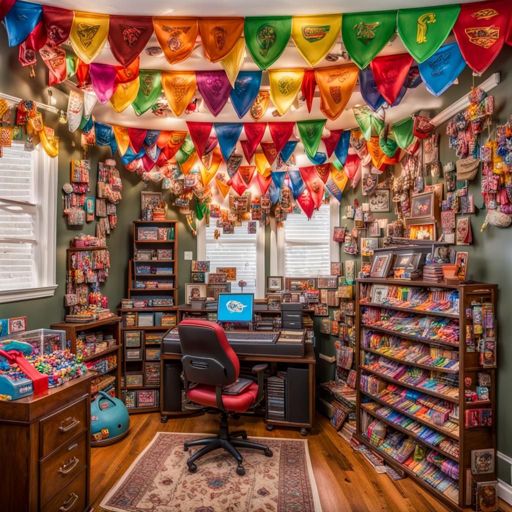 Colorful Gaming Room in Candy Art Style
