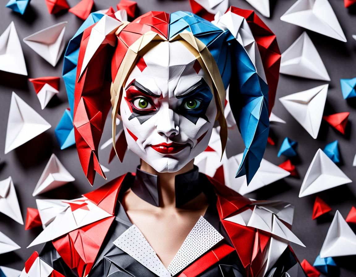 Furious Harley Quinn as Fine China Papercraft