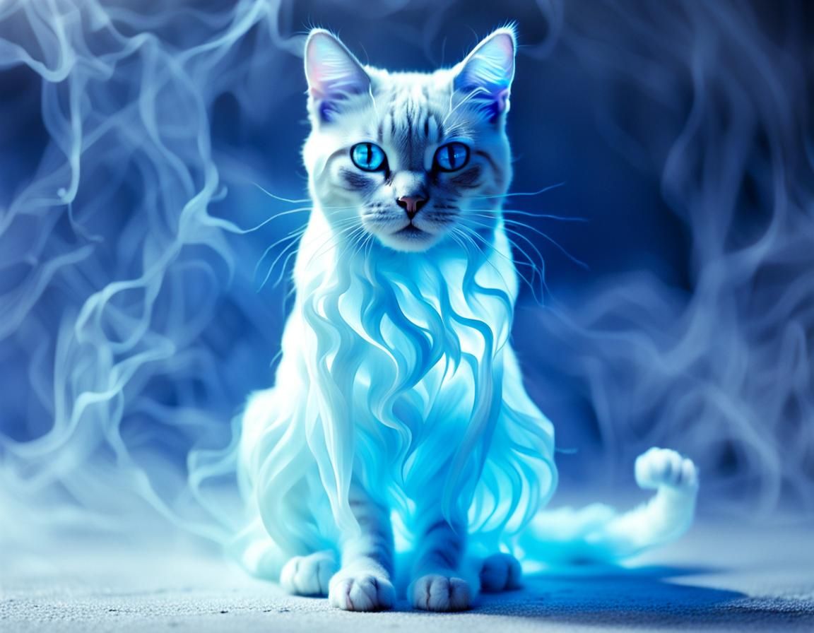 Ethereal Ghost Cat Illustration