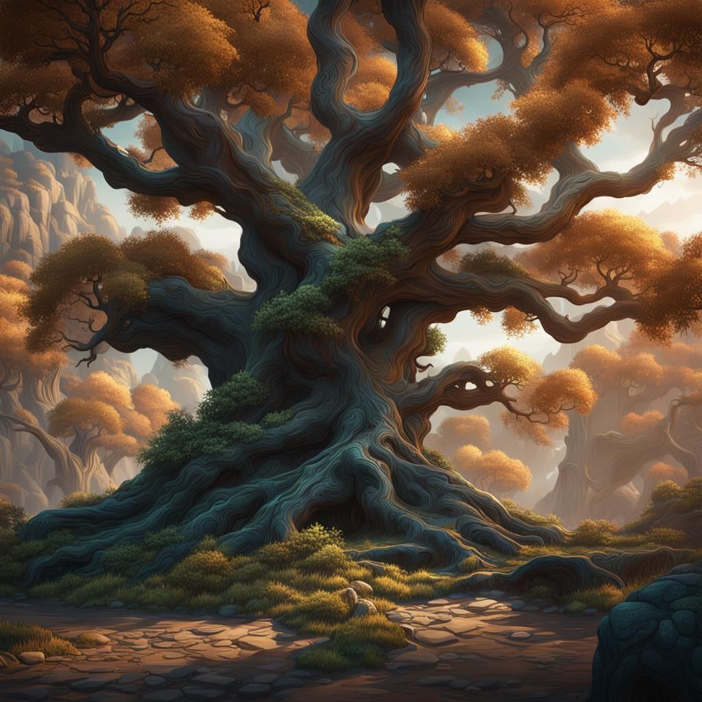 Fantastical Trees in Detailed Matte Painting