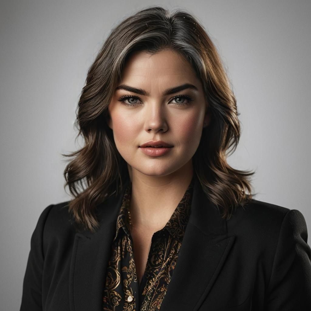 Portrait of Smiling Woman with Wavy Hair