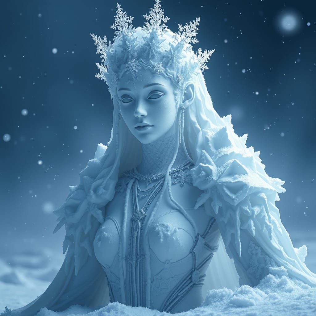 Majestic Snow Queen Made of Icy Delicacies