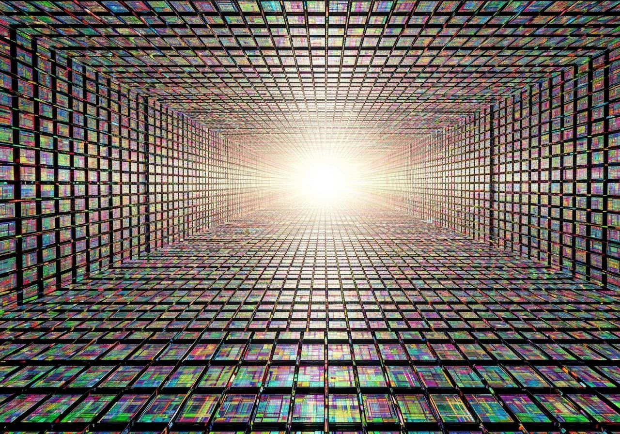 Futuristic Tunnel of Light in Fractal Art Style