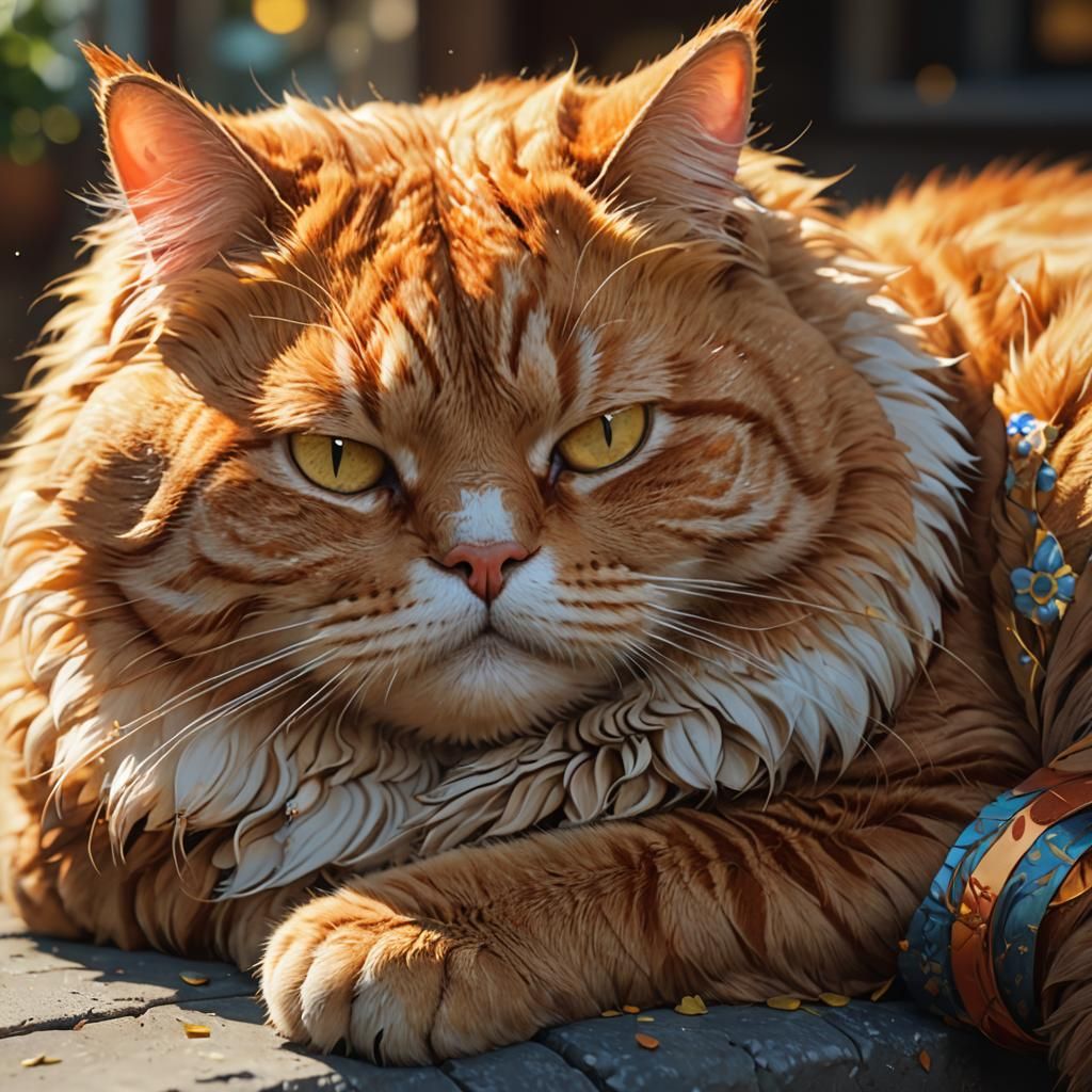 Ginger Cat Portrait in Dynamic Lighting