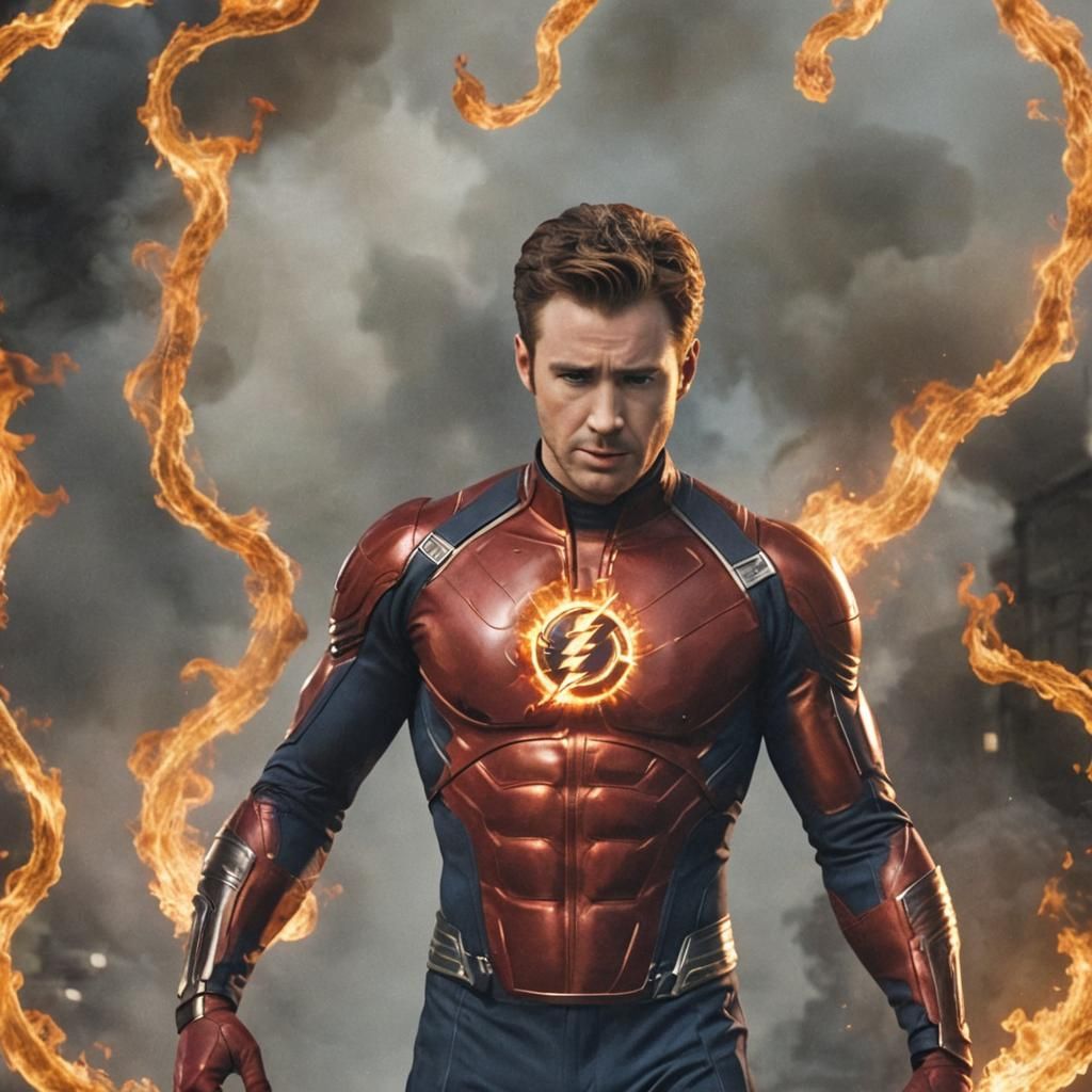 The Human Torch Ablaze in Digital Art