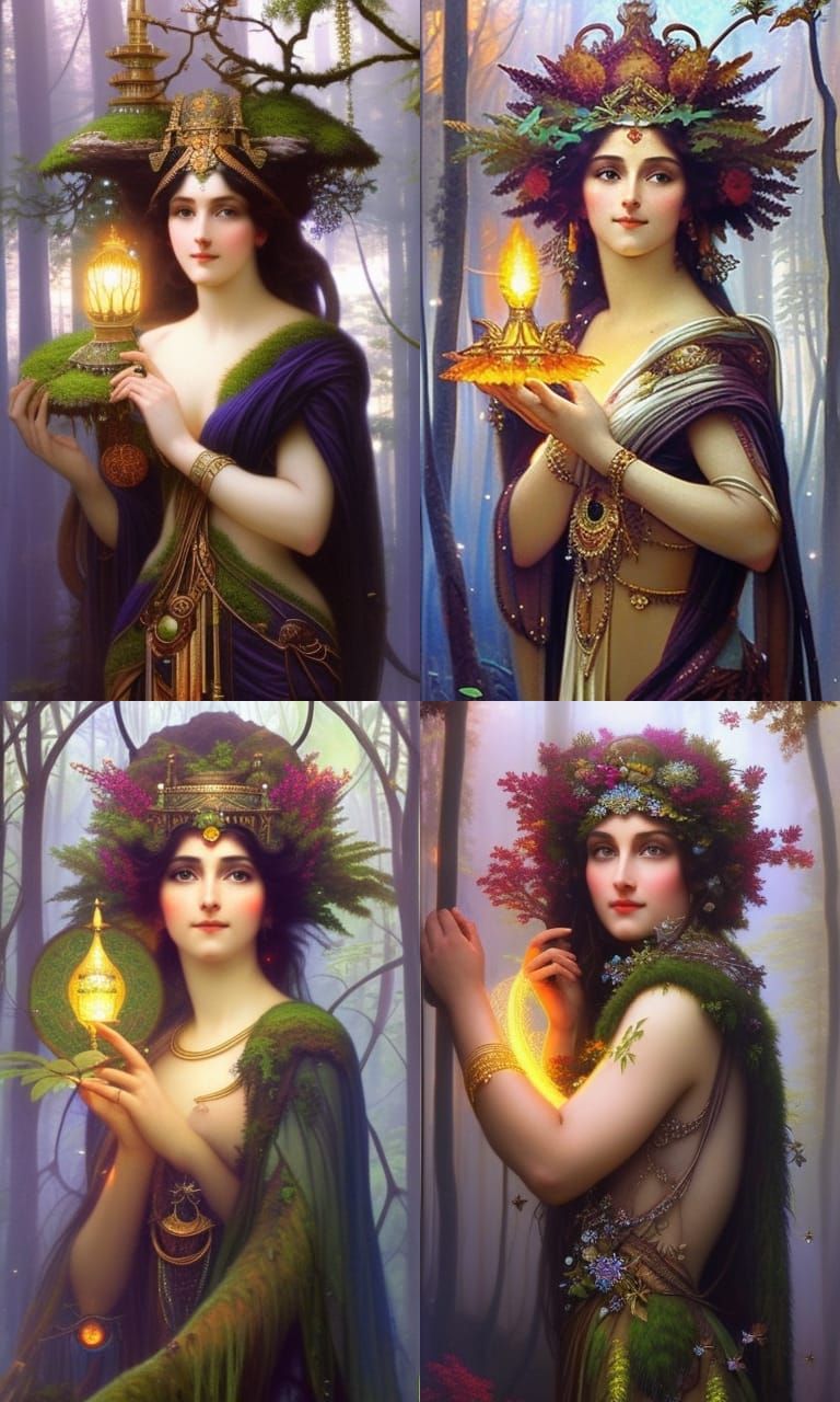 Epic Earth Goddess in Mystical Forest