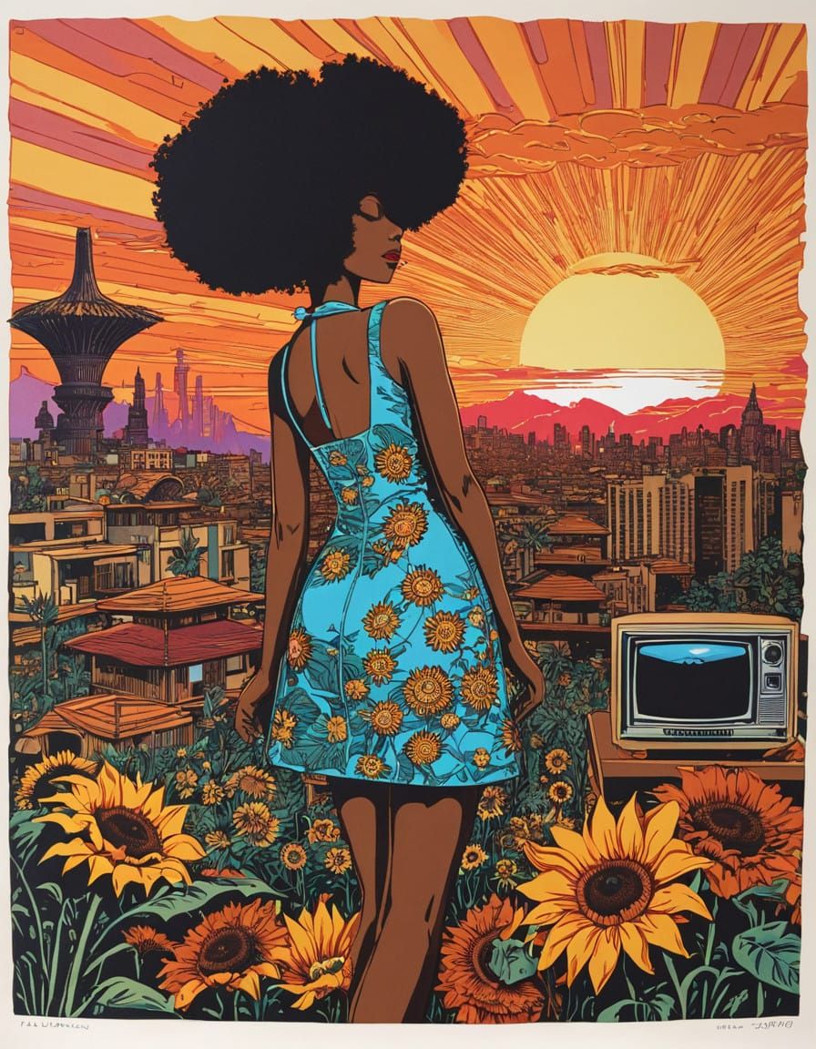 girasol, scan lines, no background