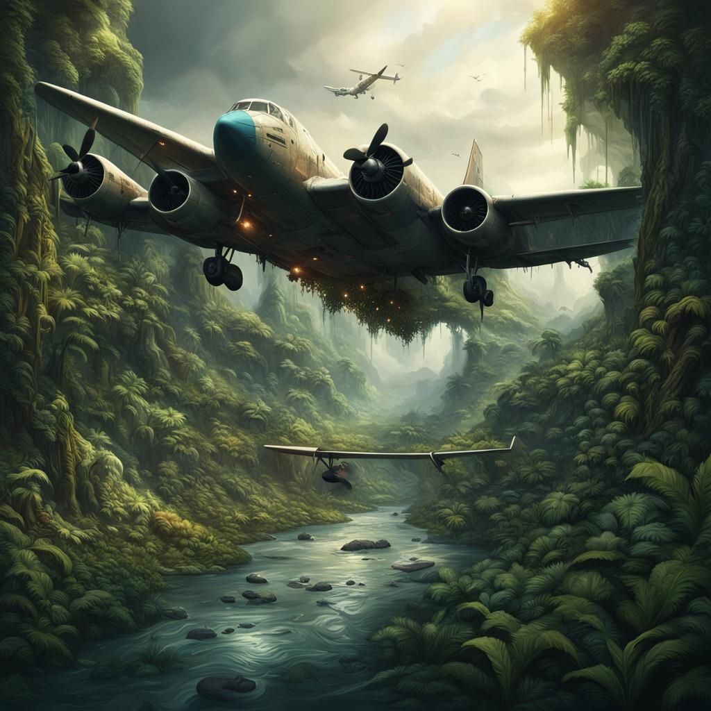 Jungle Bomber Crash: Digital Matte Painting