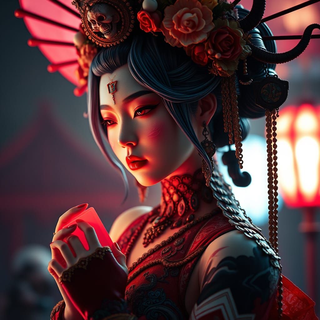 Ethereal Fantasy Sculpture in Porcelain Style