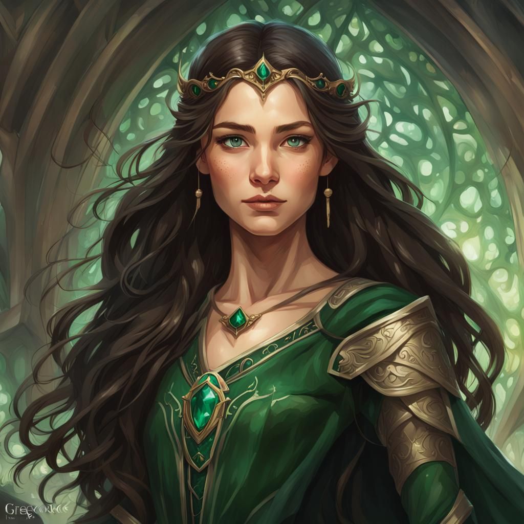 Elvish Princess Portrait in Hyperdetailed Digital Art Style