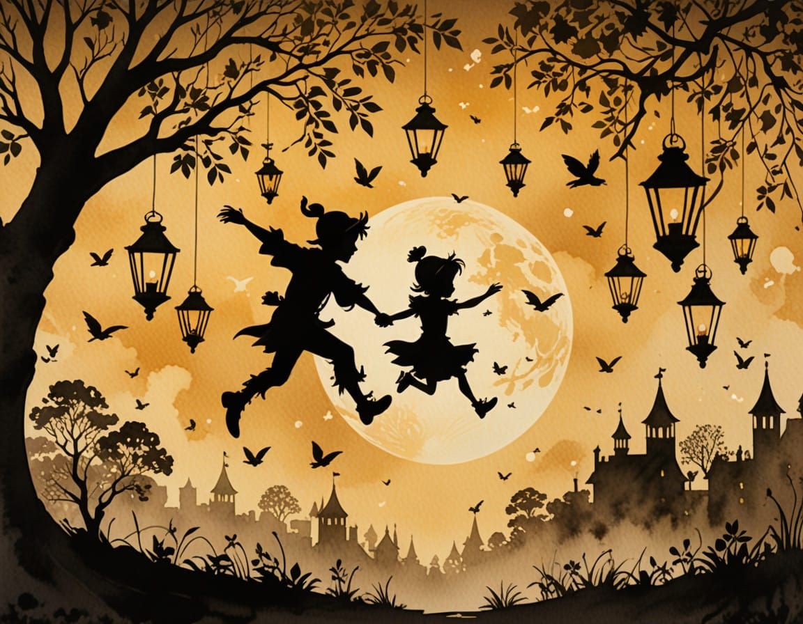 Peter Pan's Whimsical Shadow Greeting