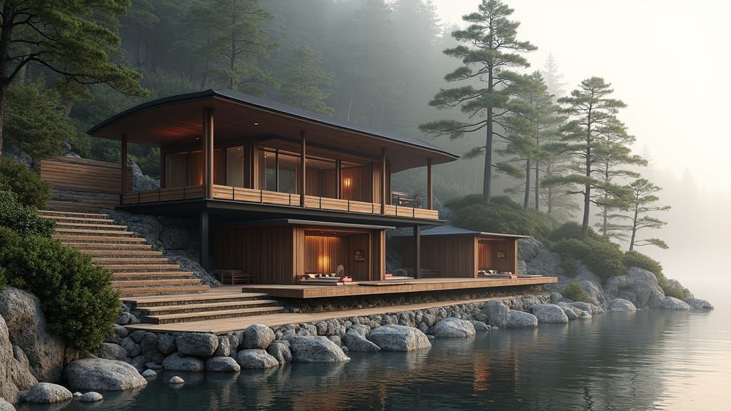 Serenity Found: Japanese-Inspired Spa Complex Amidst Foreste...