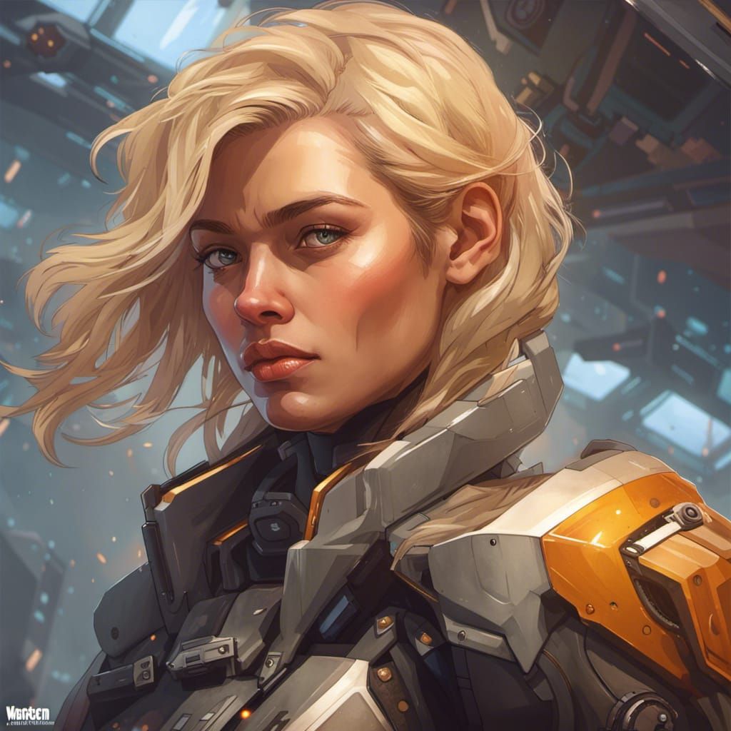 Battletech Pilot Portrait in Hyperdetailed Concept Art