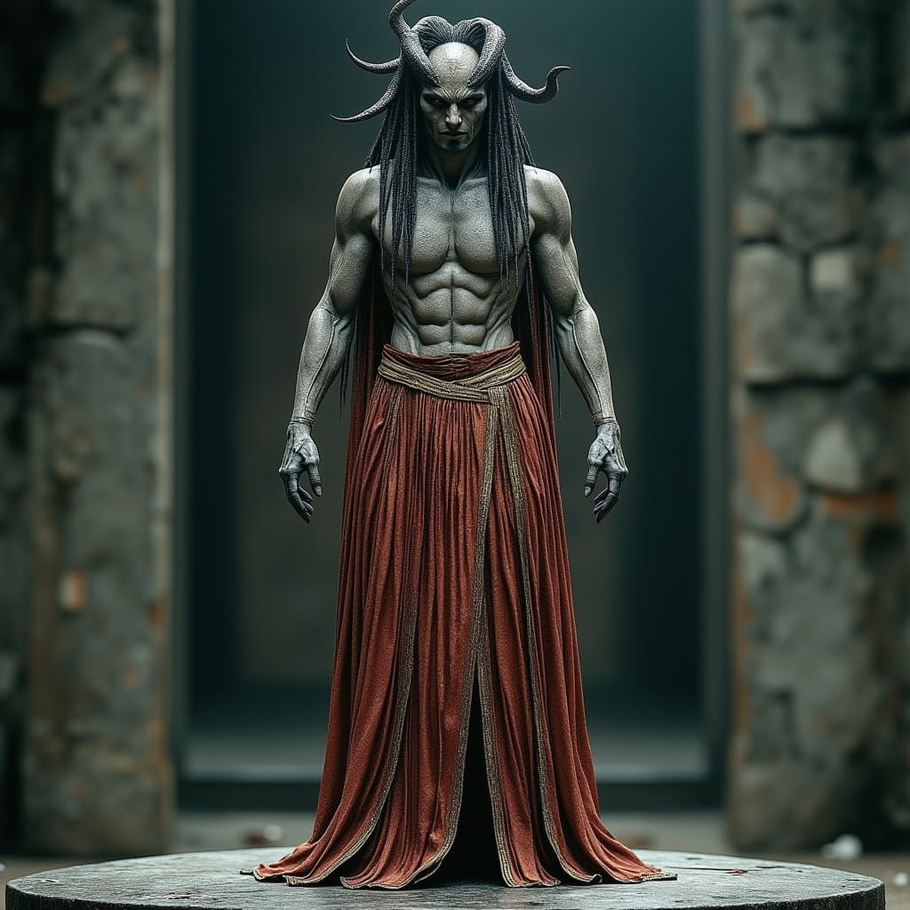 Medusa, the Gorgon Goddess, in Dark, Eerie Portrait