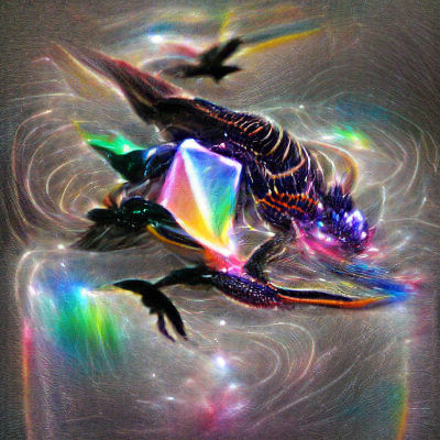 Majestic Dragon Guarding Golden Treasure Hoard