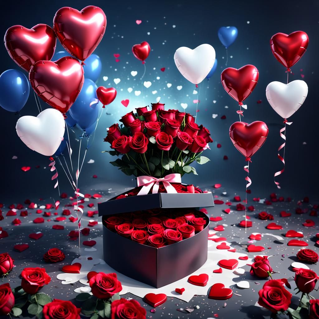 Valentine's Day Celebration with Roses and Chocolates