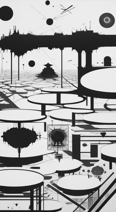 Demonic Figure in Glitchy Liminal Cyberpunk Landscape