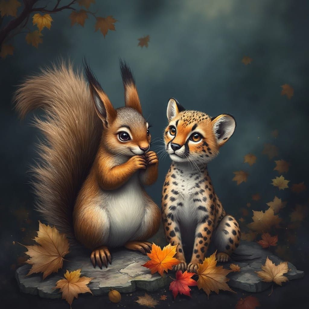 Whimsical Forest Friends in Autumn Hues