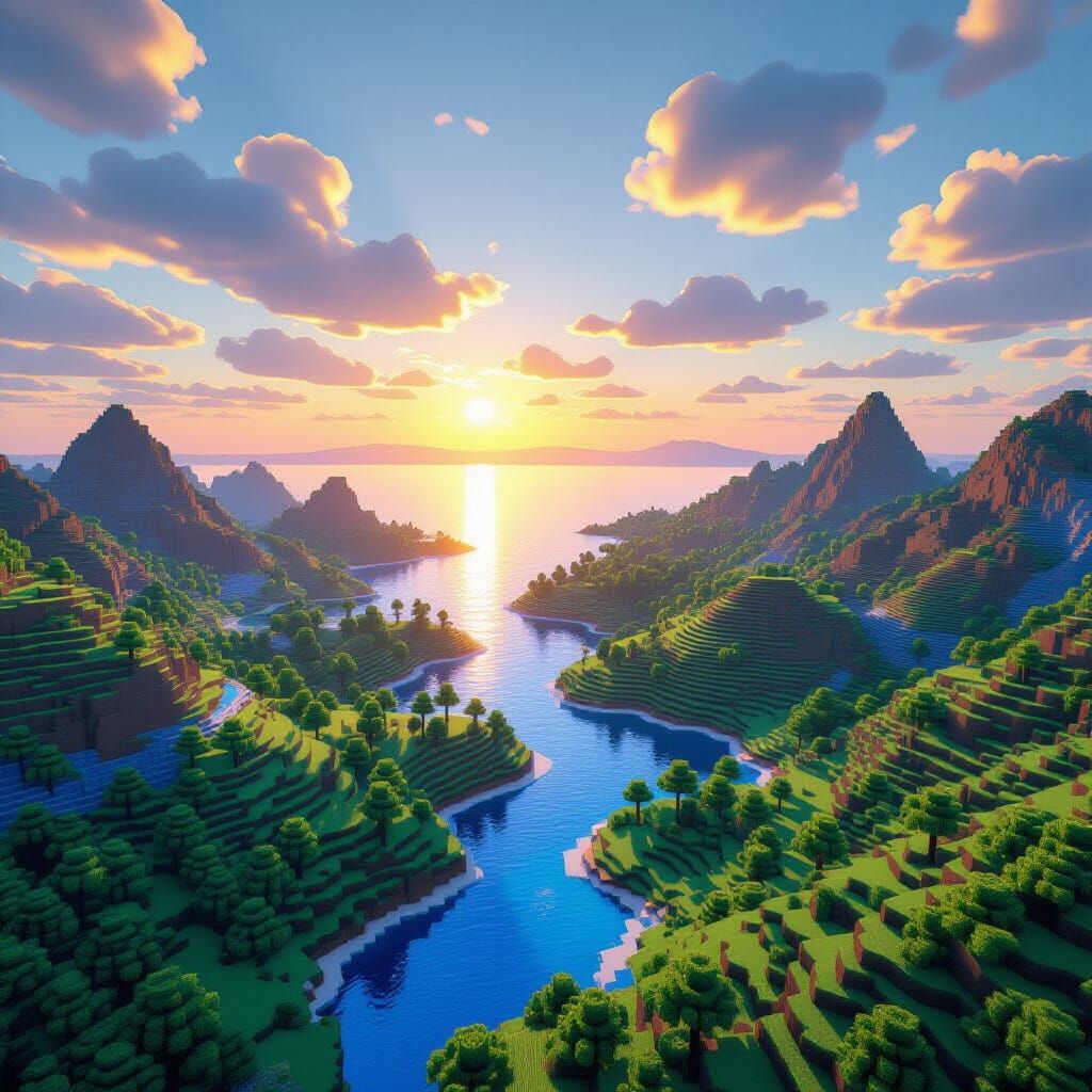 Minecraft Landscape in Ultra Realistic 3D Detail