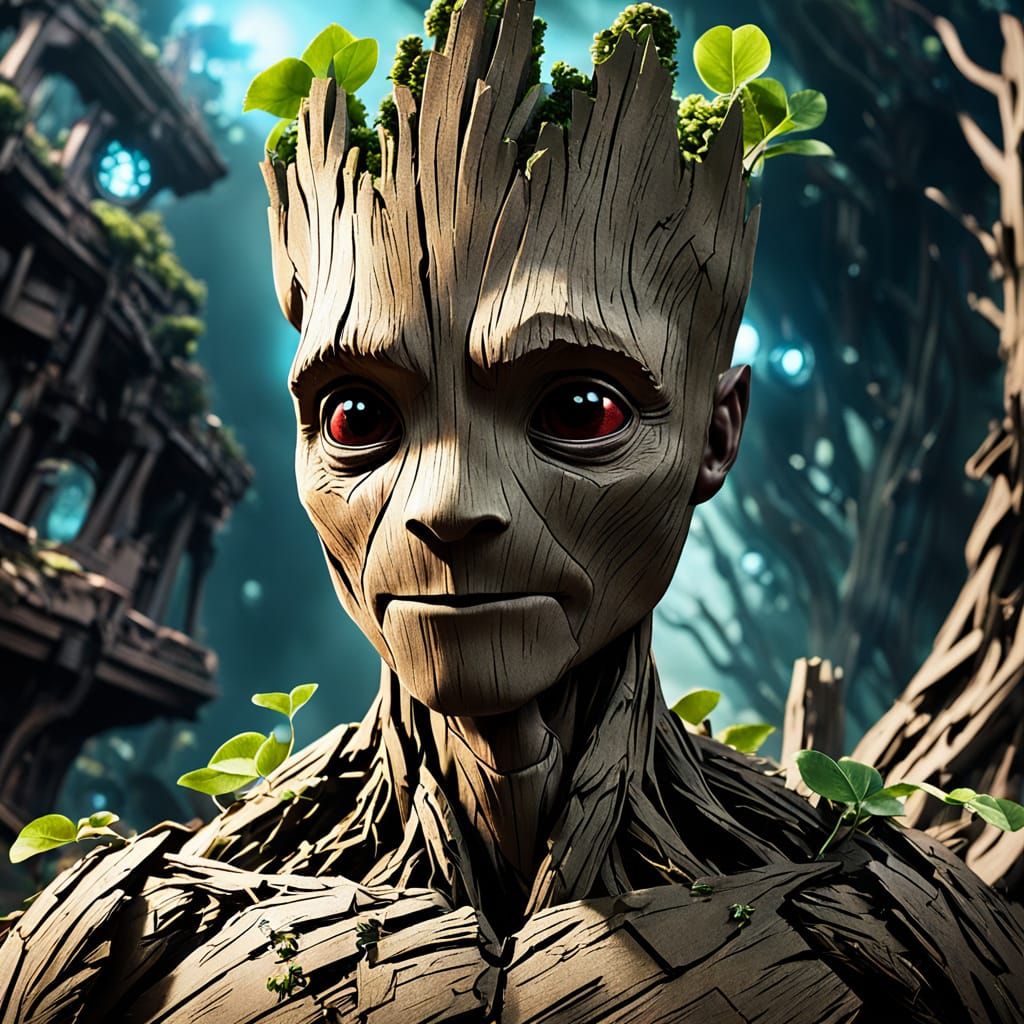 Vibrant Tree-Like Alien in a Forest