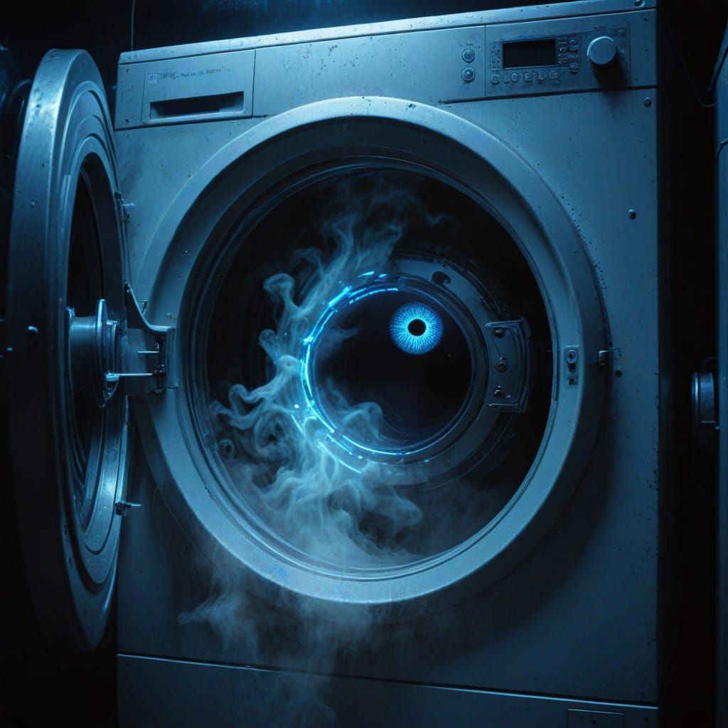 Surreal Ghost in a Washing Machine: Digital Art