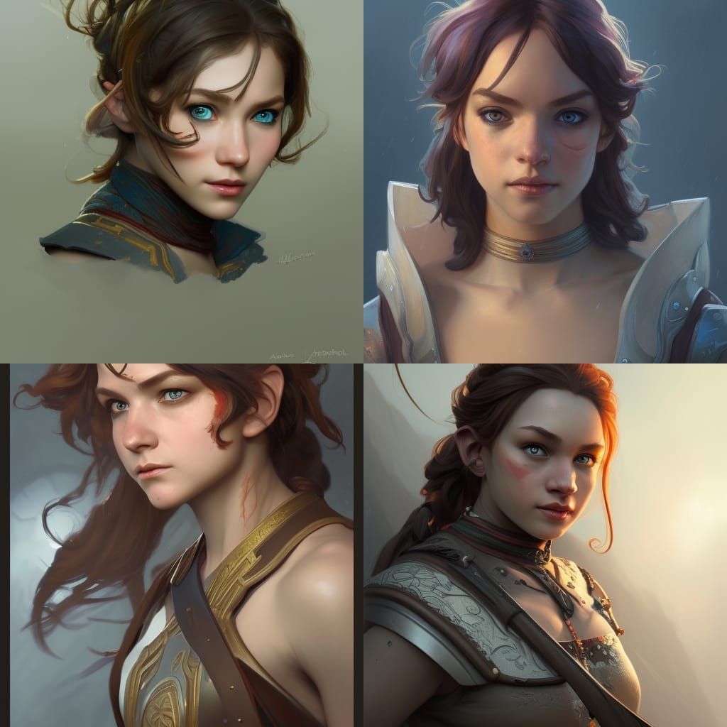 Halfling Rogue Portrait in Art Nouveau Style