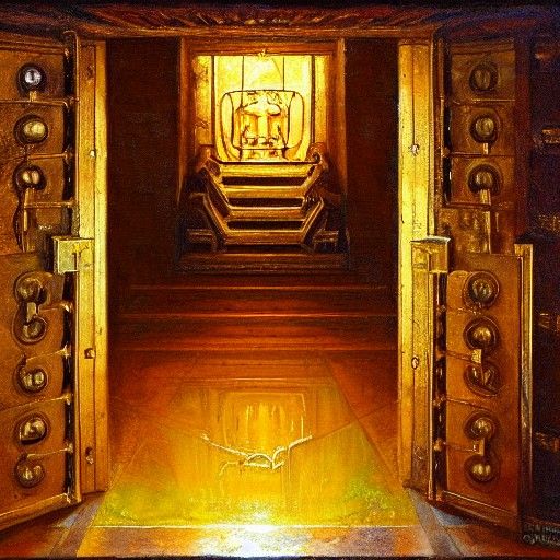 Ornate Golden Puzzle Box Containing Hell Portal