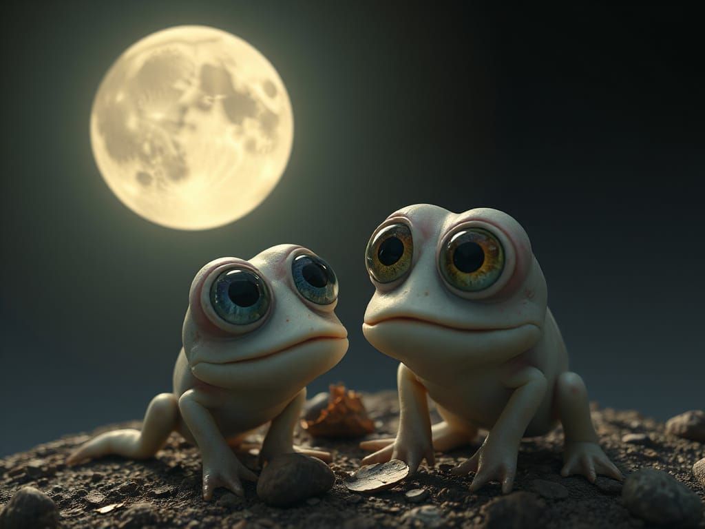 Gum Creatures Backlit by the Moon