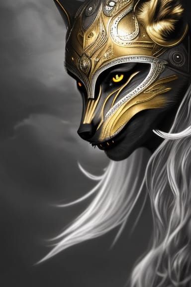 Dark Fantasy Wolf Girl Portrait in Hyper-Realistic Style