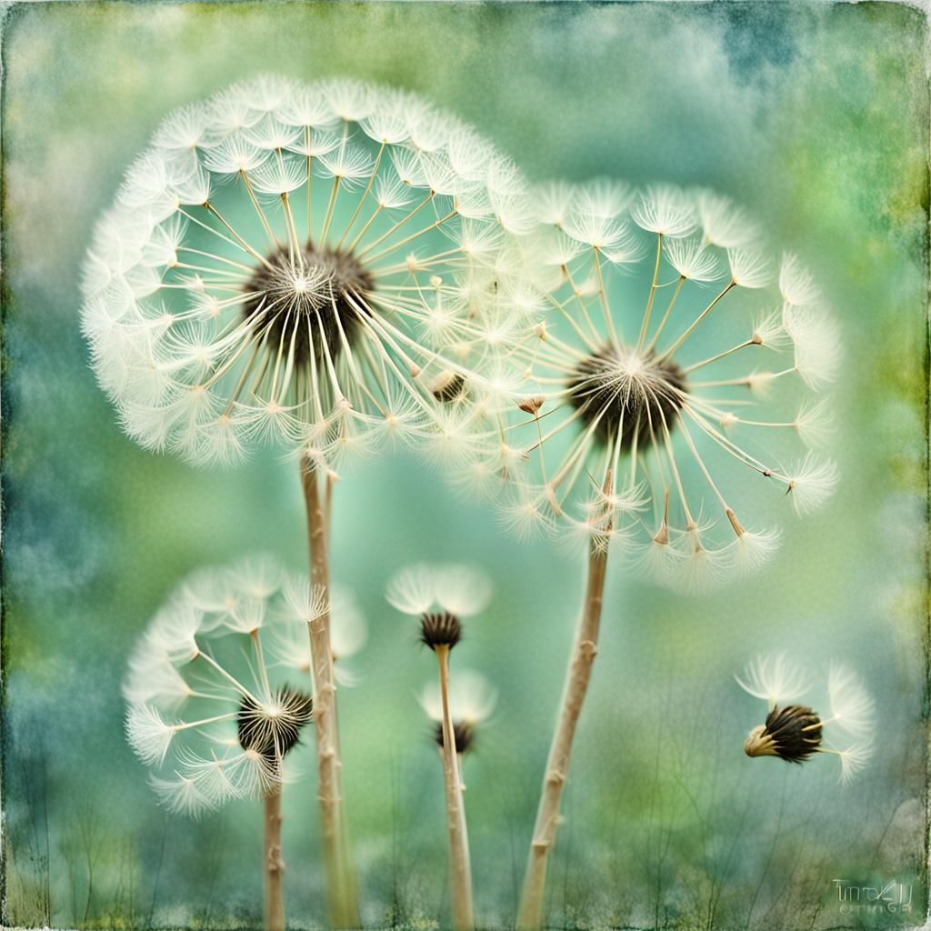 Dandelion Close-up in Pastel Colors