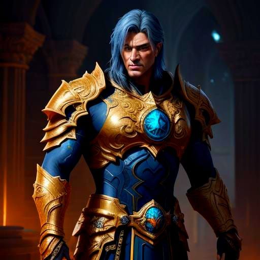 Golden Paladin Detailed Matte Painting