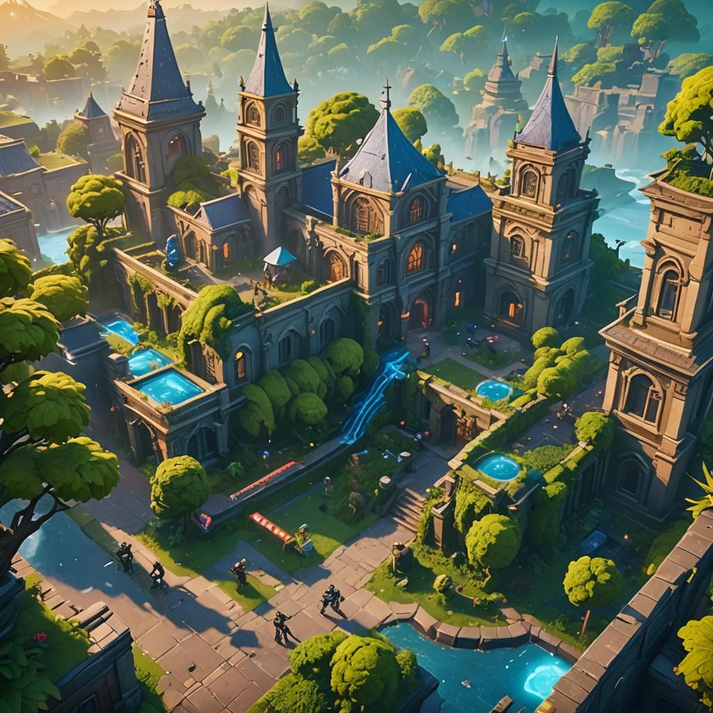 Fortnite Characters Battle in Fantasy World