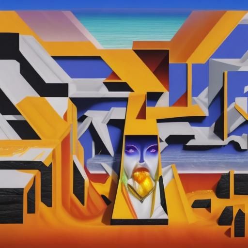 Abstract Art Deco Scene with Jewels in Hyper-Realism