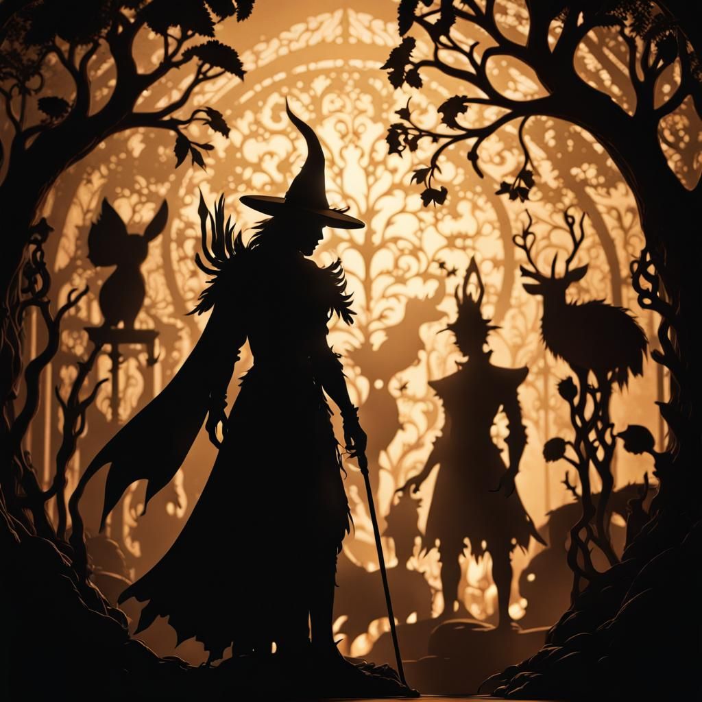Backlit Silhouettes in a Rich Fantasy Realm
