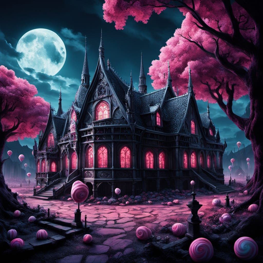 Gothic Fantasy Candy Land with Twisted Candy Canes