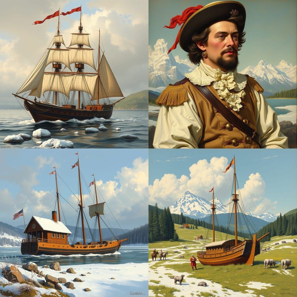 Canadian Winter Landscape in Krieghoff Style