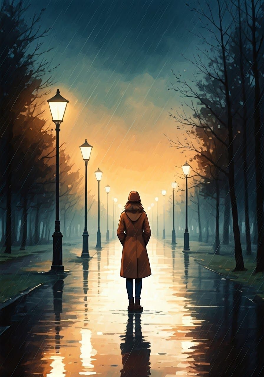 Ethereal Nordic Park Scene in Surrealist Style