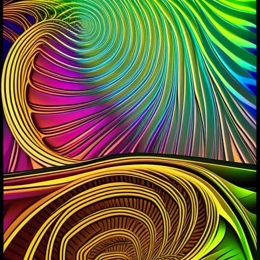 Colorful Swirl Spirals: Abstract Fractal Design