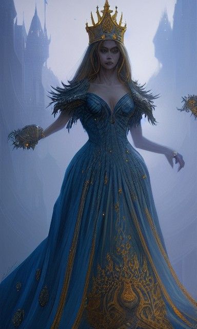 Fantasy King with Gem Crown, Digital Art