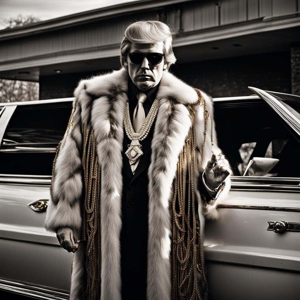 Donald Trump as 1970s Pimp in Hyperrealistic Style