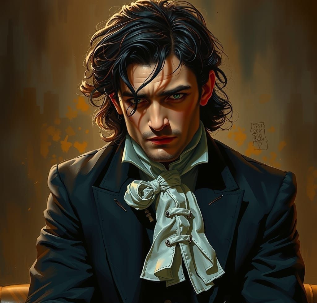 Gothic Victorian Gentleman in Dark Attire